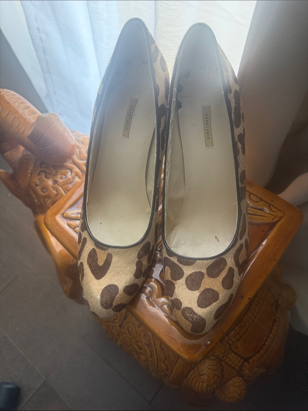 Max Studio Leopard Print Pumps in Brown and Tan